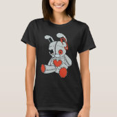 Goth Bunny Cute Gothic Bunny Red Heart Halloween C Tシャツ (正面)