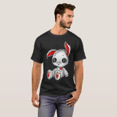Goth Bunny Cute Gothic White Bunny Red Heart Tシャツ (正面フル)