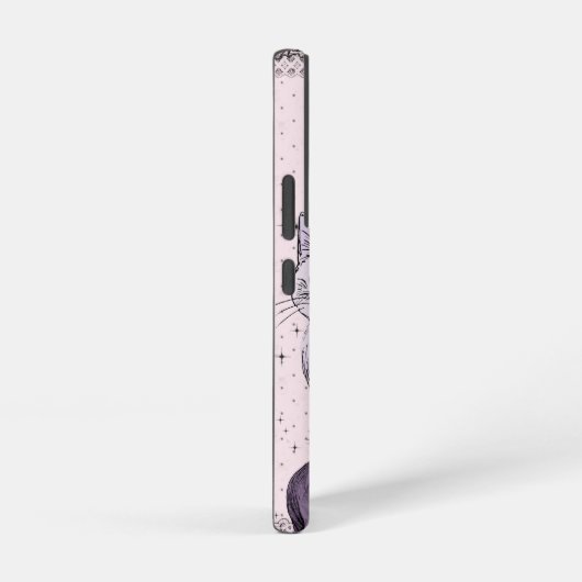 Goth Coquette Cat Phone Case – Pink & Black  Samsung Galaxyケース (右側面)