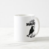 Goth Crow Coffee "Hello Darkness" Art コーヒーマグカップ (正面右)