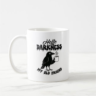 Goth Crow Coffee "Hello Darkness" Art コーヒーマグカップ