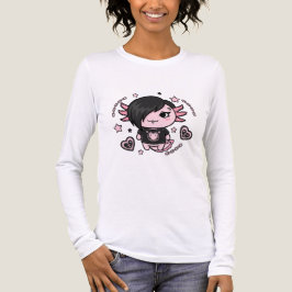 Goth E-Girl Axolotl with Pink Chains and Hearts トライブレンドＴシャツ