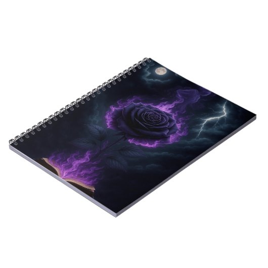 Goth Flame Rose ノートブック (左側)