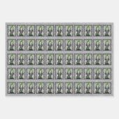 Goth Girl Green Hat Tattoos in Barbed Branch Frame ラッピングペーパーシート (正面3)