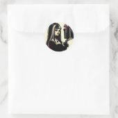 Goth Girl Spooky Gothic Christmas ラウンドシール (バッグ)