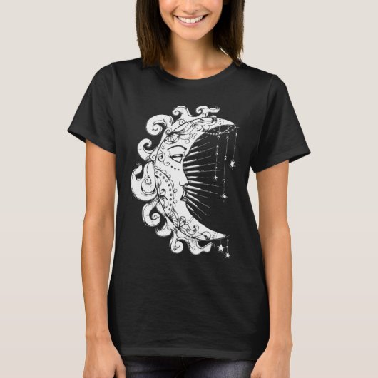 Goth Gothic Horror Occult Emo Aesthetics Moon Spir Tシャツ (正面)