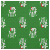 goth green christmas skull coffee skeleton red ファブリック (見本)