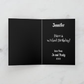 Goth Grunge Skulls Cake Happy Birthday カード (内部)