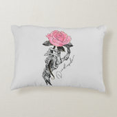 Goth Hand Skeleton With Pink Rose | Dead Inside アクセントクッション (裏面)