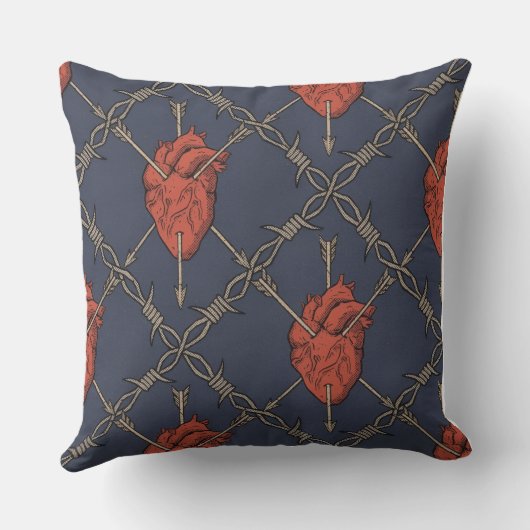 Goth heart throw pillow クッション (裏面)