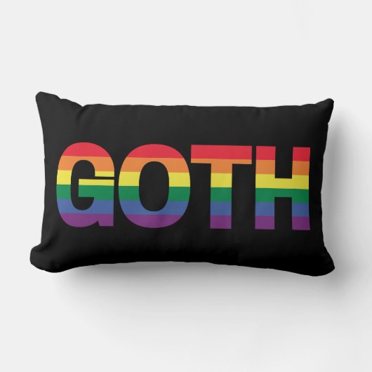 Goth LGBTQ+ Regenbogen ランバークッション (正面)