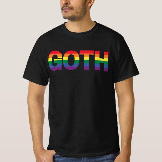 Goth LGBTQ+ Regenbogen Tシャツ (正面)