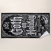 Goth on Holiday Gothic Typography Illustration ビーチタオル (正面)