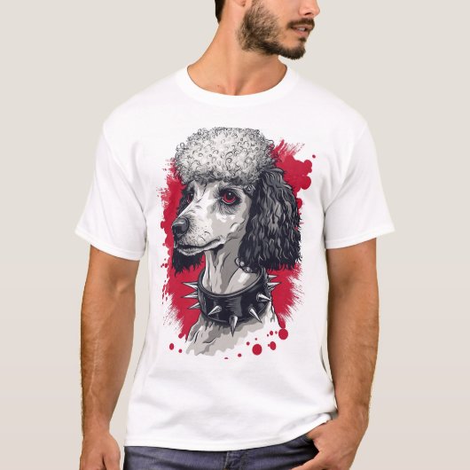 Goth Poodle � Dark Aesthetic Dog Tシャツ (正面)