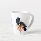 Goth Raven Coffee Mug Dark Aesthetic カフェラテマグ (右アングル)