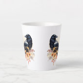 Goth Raven Coffee Mug Dark Aesthetic カフェラテマグ (正面)