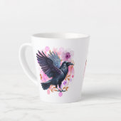 Goth Raven Coffee Mug Dark Aesthetic  カフェラテマグ (左アングル)