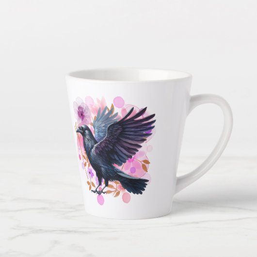 Goth Raven Coffee Mug Dark Aesthetic  カフェラテマグ (右)