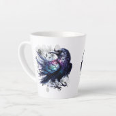 Goth Raven Coffee Mug Dark Aesthetic カフェラテマグ (左アングル)