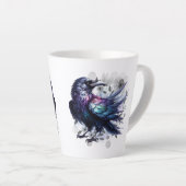 Goth Raven Coffee Mug Dark Aesthetic カフェラテマグ (右アングル)