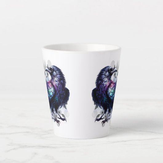 Goth Raven Coffee Mug Dark Aesthetic  カフェラテマグ (正面)