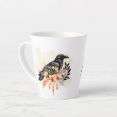 Goth Raven Coffee Mug Dark Aesthetic カフェラテマグ (左アングル)