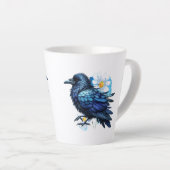 Goth Raven Coffee Mug Dark Aesthetic カフェラテマグ (右アングル)