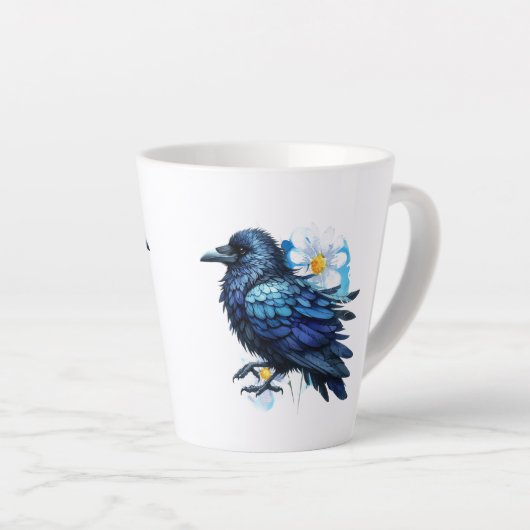 Goth Raven Coffee Mug Dark Aesthetic カフェラテマグ (右アングル)