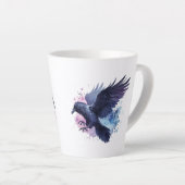 Goth Raven Coffee Mug Dark Aesthetic カフェラテマグ (右アングル)