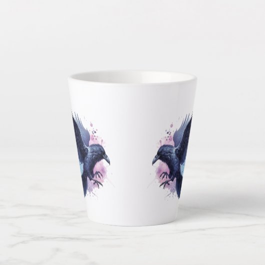 Goth Raven Coffee Mug Dark Aesthetic  カフェラテマグ (正面)