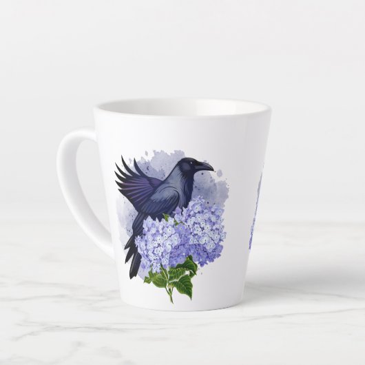 Goth Raven Coffee Mug Dark Aesthetic  カフェラテマグ (左アングル)