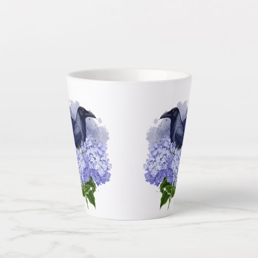 Goth Raven Coffee Mug Dark Aesthetic  カフェラテマグ (正面)