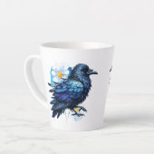 Goth Raven Coffee Mug Dark Aesthetic  カフェラテマグ (左アングル)