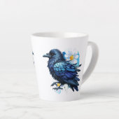 Goth Raven Coffee Mug Dark Aesthetic  カフェラテマグ (右アングル)