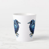 Goth Raven Coffee Mug Dark Aesthetic  カフェラテマグ (正面)