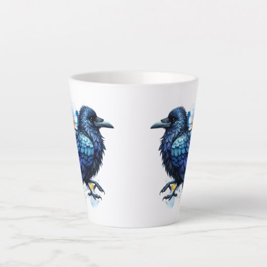 Goth Raven Coffee Mug Dark Aesthetic  カフェラテマグ (正面)