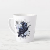 Goth Raven Coffee Mug Dark Aesthetic  カフェラテマグ (左アングル)