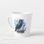 Goth Raven Coffee Mug Dark Aesthetic  カフェラテマグ (左アングル)