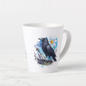 Goth Raven Coffee Mug Dark Aesthetic  カフェラテマグ (右アングル)