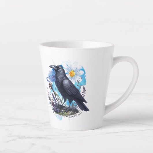Goth Raven Coffee Mug Dark Aesthetic  カフェラテマグ (右)