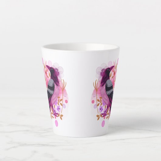 Goth Raven Coffee Mug Dark Aesthetic カフェラテマグ (正面)