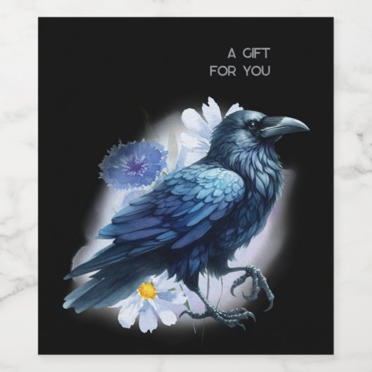 Goth Raven Dark Aesthetic  ワインラベル (シングルラベル)