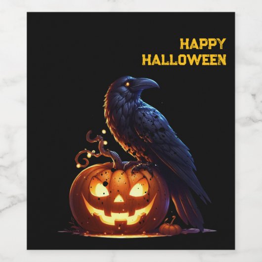 Goth Raven Dark Aesthetic ワインラベル (シングルラベル)