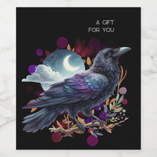 Goth Raven Dark Aesthetic  ワインラベル (シングルラベル)