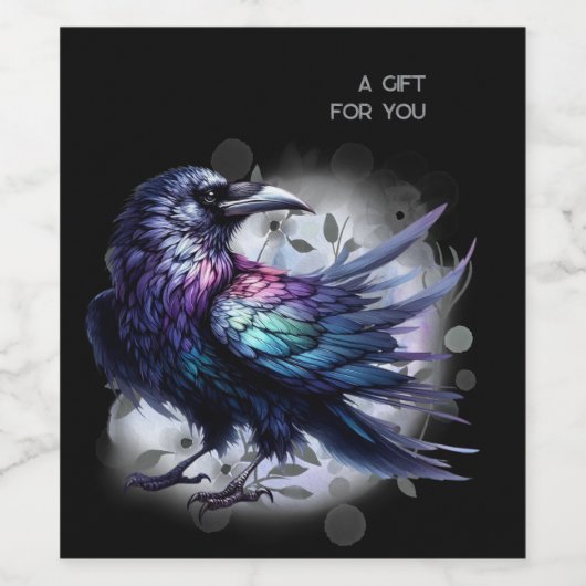 Goth Raven Dark Aesthetic  ワインラベル (シングルラベル)