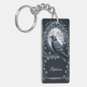 Goth Raven Moon Keychain キーホルダー (正面左)