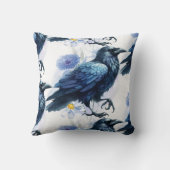 Goth Raven Throw Pillow クッション (裏面)