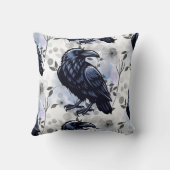 Goth Raven Throw Pillow クッション (裏面)