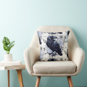 Goth Raven Throw Pillow クッション (椅子)