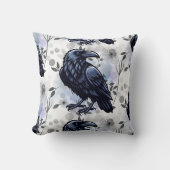Goth Raven Throw Pillow クッション (正面)